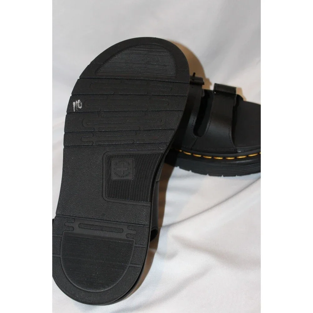 NEW Dr Martens Shoes‎ Men 11 Women 12  Black Leather Straps Soloman Sandals